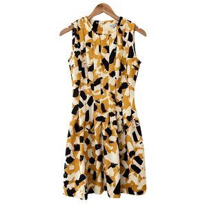 H&M | Navy Yellow Printed Dress | Size